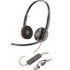 HP Poly Blackwire C3220 Micro-casque Supra-auriculaire Filaire Stereo Noir Micro-casque, Volume Réglable, Mise En Sourd