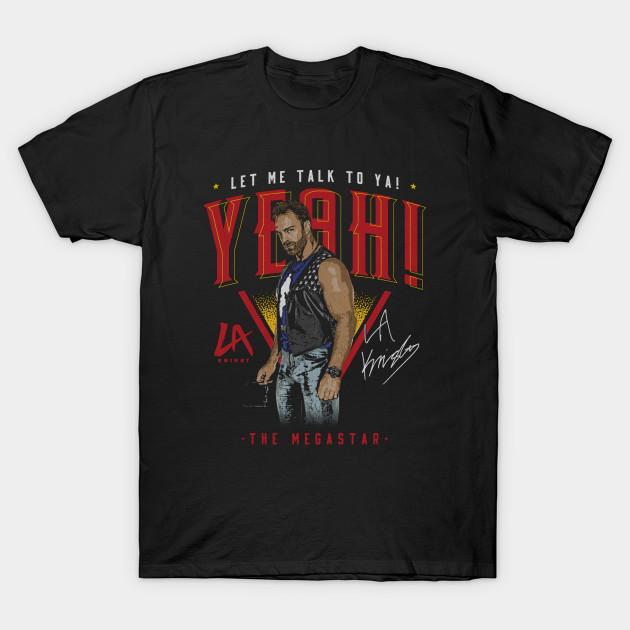 

Men Black Print T-shirt La Knight The Megastar No-Cut Transfer Paper Print Cotton Tshirt - Men s Summer Cotton Graphic Tee S