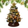 Desktop Mini Christmas Tree Golden Red Ball Flocking Tree With Led Lights Home Ornaments Christmas Decorations Holiday Festive