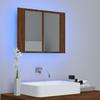 VidaXL LED Mirror Cabinet Brown Oak 60x12x45 Cm Engineered Wood, Bathroom Mirror Cabinet, Mirror Cabinet 822843