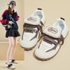 Women's Casual Chunky Platform Sneakers Lace-Up Walking Shoes Comfortable PU Leather Athletic Workout Tennis Shoes for Women