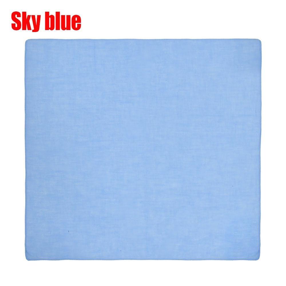 Cotton Square Neck Scarf Mixed Solid Colored Neckerchief Head Wraps Scarf Bandana Headband Scarf for Women Men Sport Outdoor