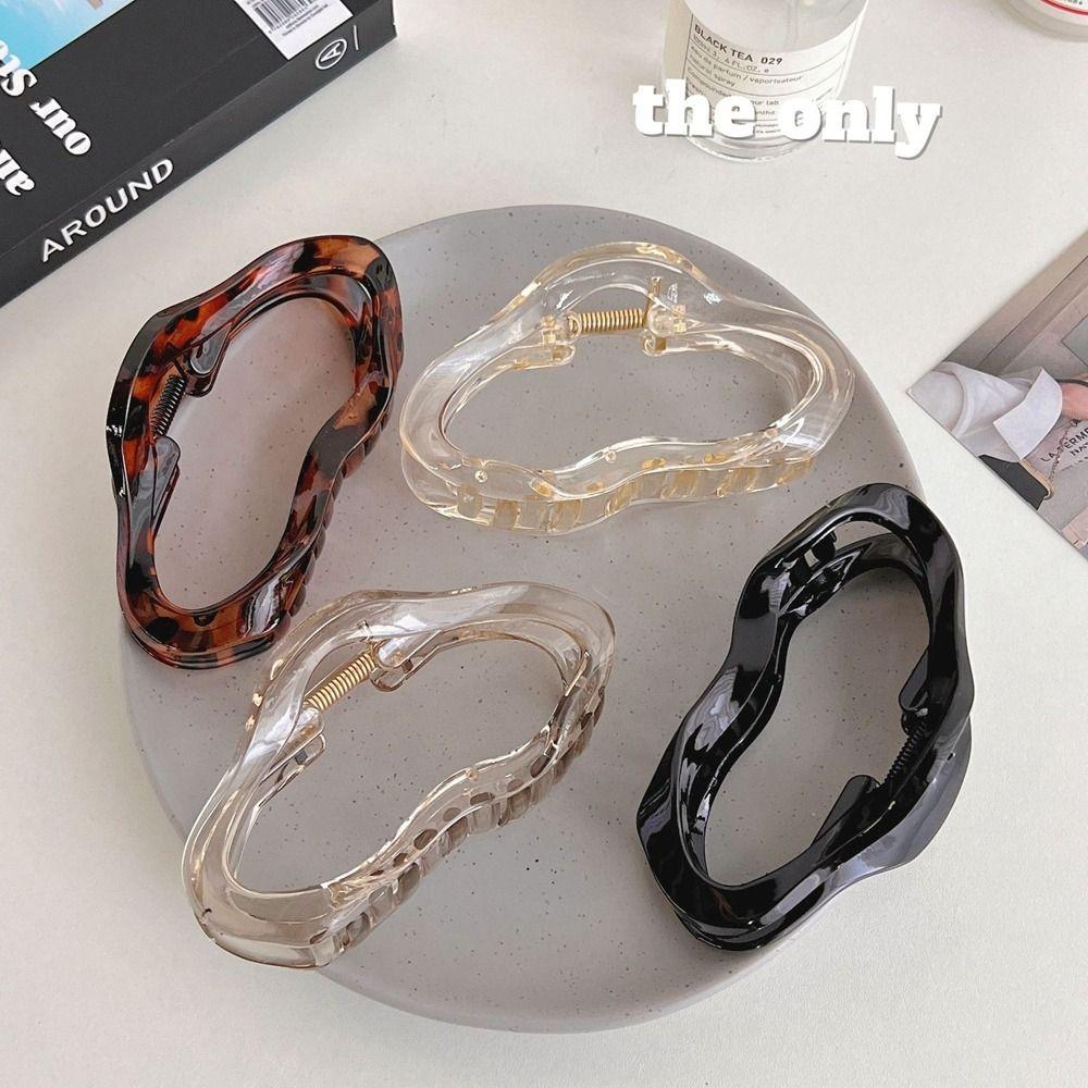 Shape Amber Plastic Hair Claw Female Hair Accessories Korean Style Headwear Wave Line Hair Clip