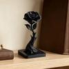 3D Printed Black Rose Ornament Matte Black Rose Flower Statue Unique Gift Rose Statue  Dark Style
