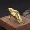 Solid Brass Shark Blue Whale Miniature Figurine Handcrafted Feng Shui Ornament for Office Tabletop Home Gift