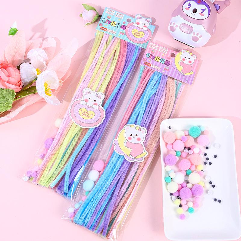 100-Pack Eco-Friendly Glitter Pipe Cleaners - DIY Educational Tinsel Chenille Stems for Kids