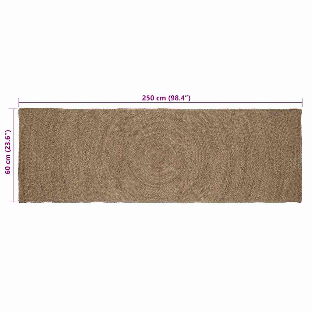 Area Rug Gray 60 x 250 cm Jute