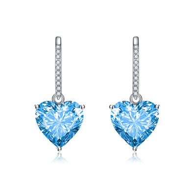 Luxury Women Fashion 10*10mm Heart Shaped Stud Earrings Wedding Engagement Party Gift