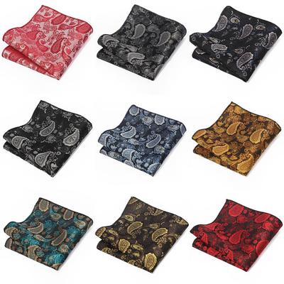 Men's Paisley Polyester Pocket Square for Business or Casual Suits