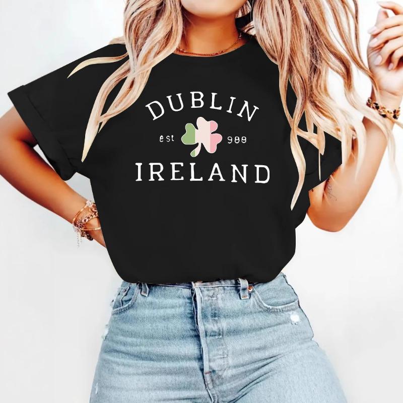 New Women's Printed Round-neck Loose Short-sleeved Casual T-shirt