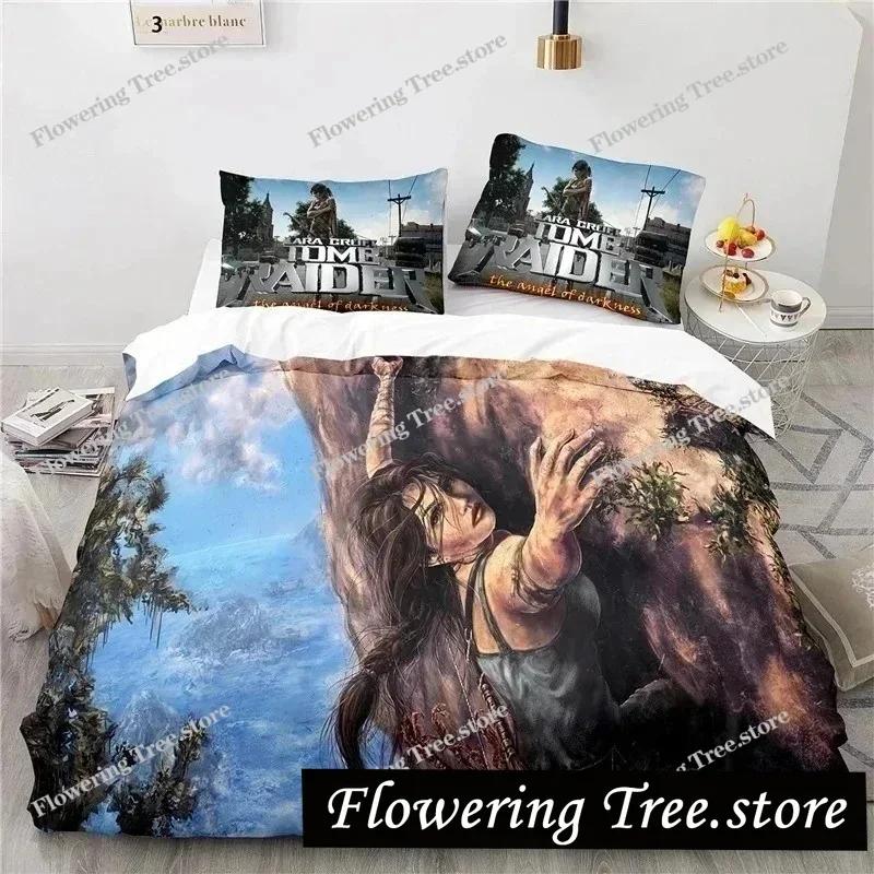 3D Print Game Tomb Raider Bedding Set Boys Girls Twin Queen Size Duvet Cover Pillowcase Bed Kids Adult Home Textile