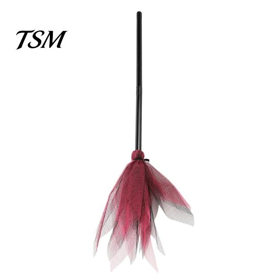 Decorative Witch Broom Halloween Prop, Detachable Mesh Wizard Broomstick for Magic Cosplay Costume Party Stage Performance, Haunted House Decoration