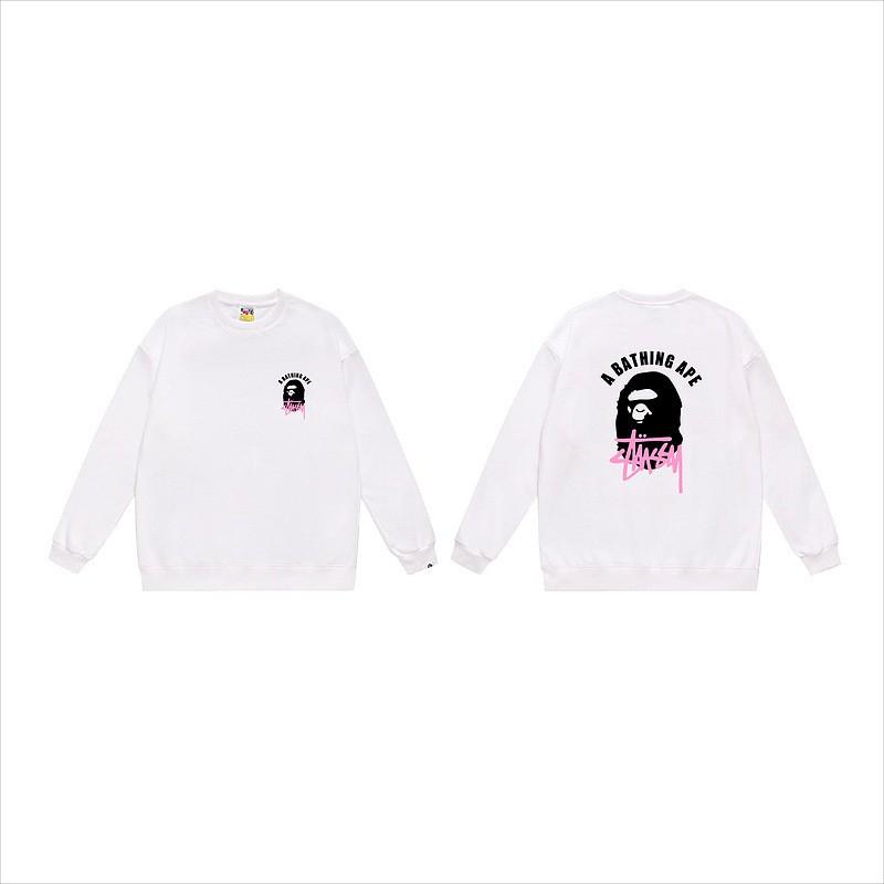 Unisex lässiger übergroßer Rundhals-Pullover mit Schriftzug-Print leichter Baumwoll-Hoodie