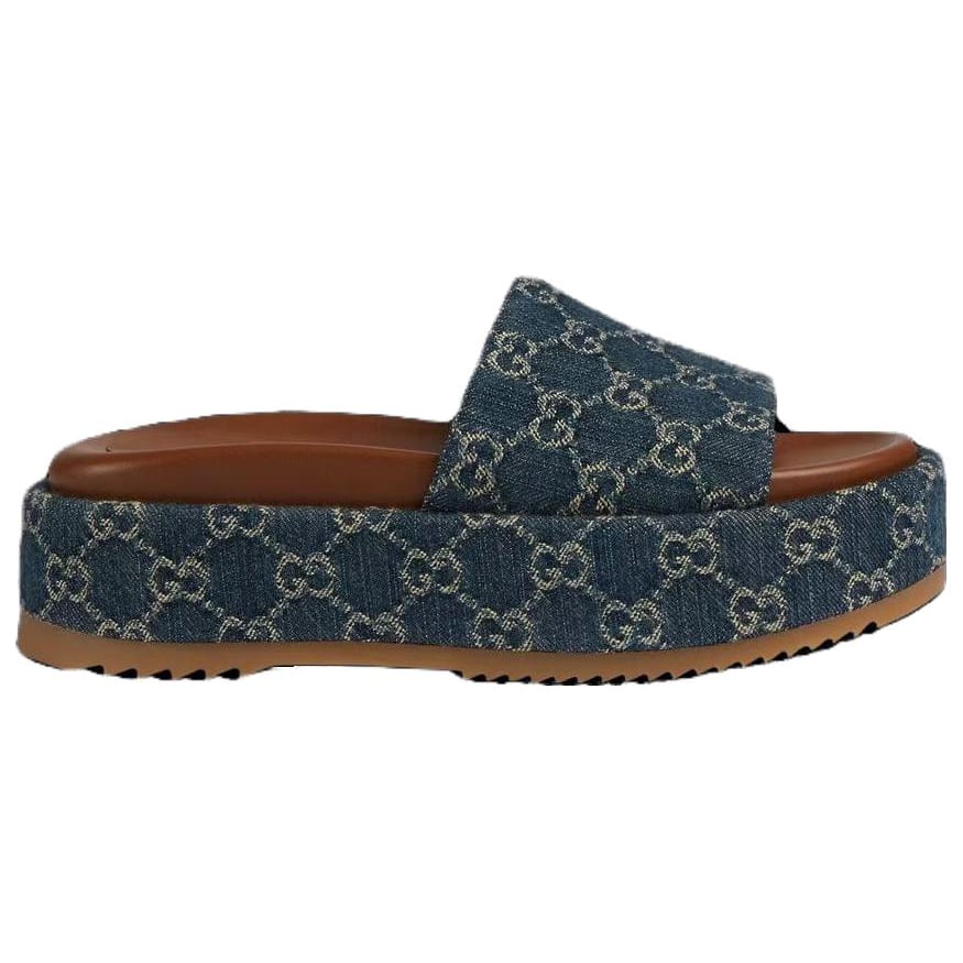 Gucci Wmns Platform Slide Sandal 'Allover Gg Denim' Women's 623212 2KQ00 4402