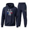 Men's Tracksuit Paris Style 2 Stars - Hoodie and Pants (Novelty) - Blue