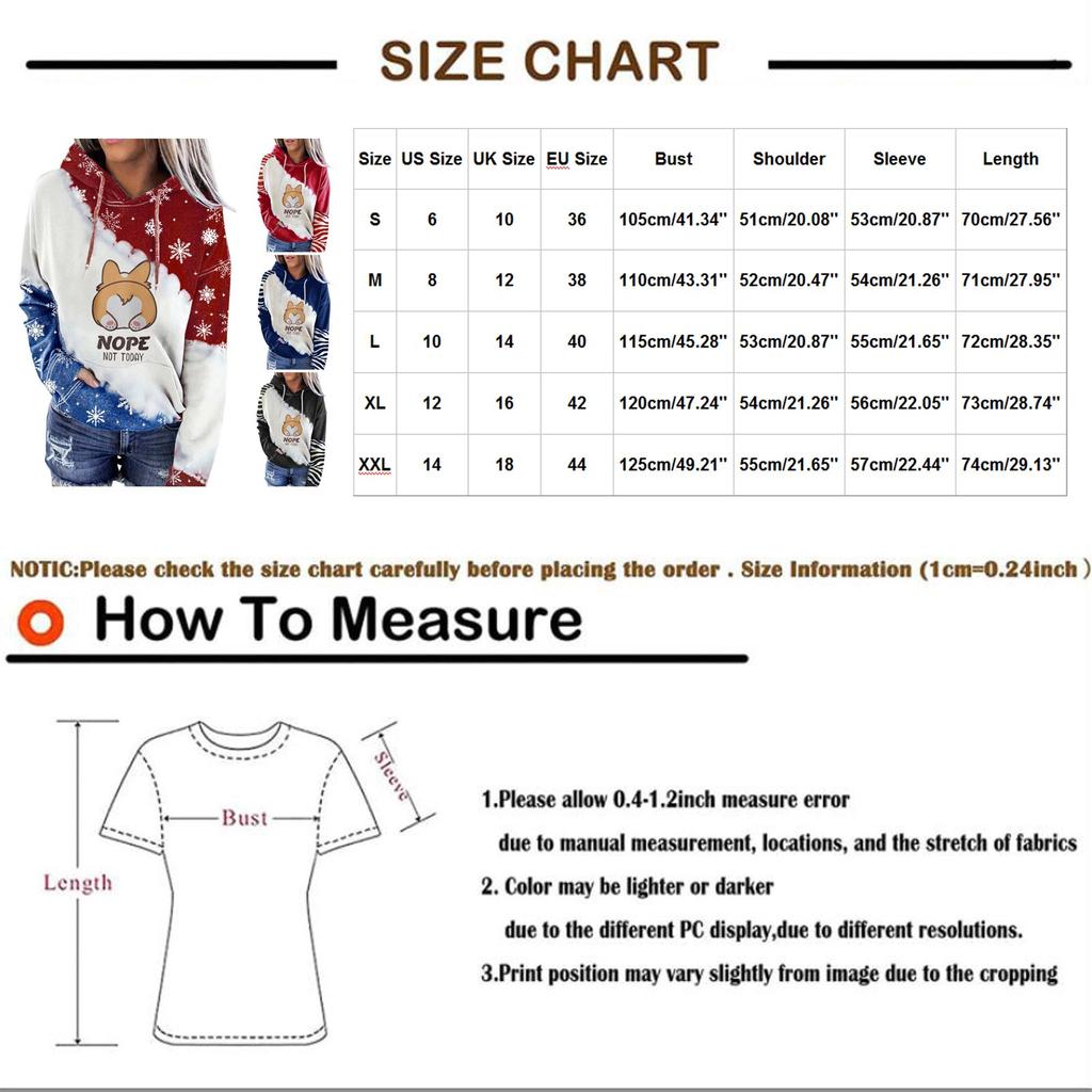 Women's Fashion Leisure Christmas Party Printed Long Sleeve Corgi Sweater Hooded Pullover Top