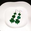 Mori Four-Leaf Clover Earrings, Small Fresh Temperament Acrylic Earrings, Green Clover Earrings.