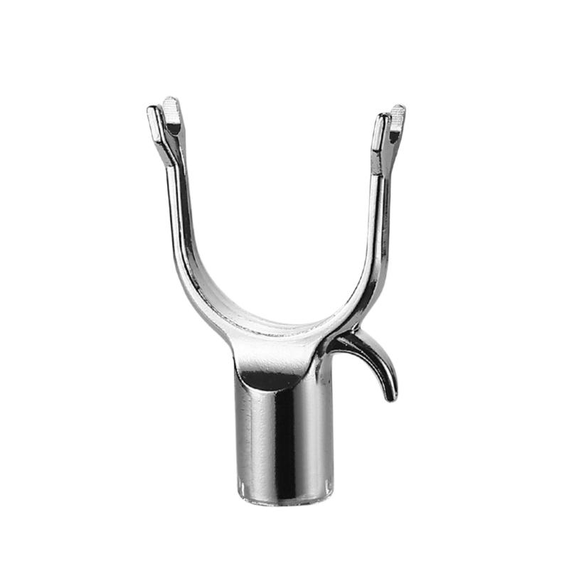 Aluminum Alloy Clothes Rod Joint Clothes Fork Head Closet Poles End Replacement Utility Hook for Home and Dormitory Use