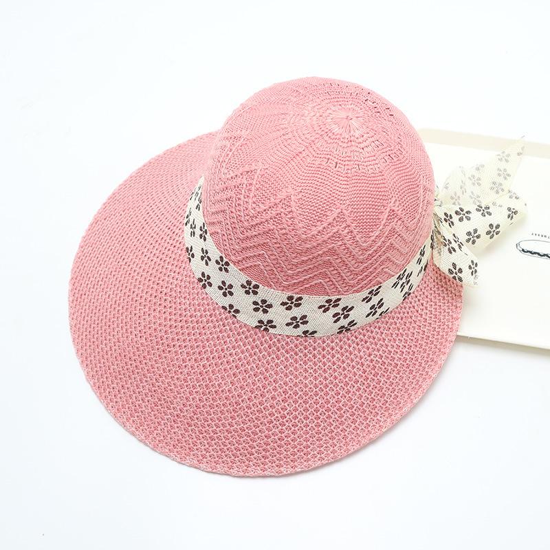 Summer straw hat big brim fashionable flower sweet seaside vacation beach breathable sun protection sun hat women's