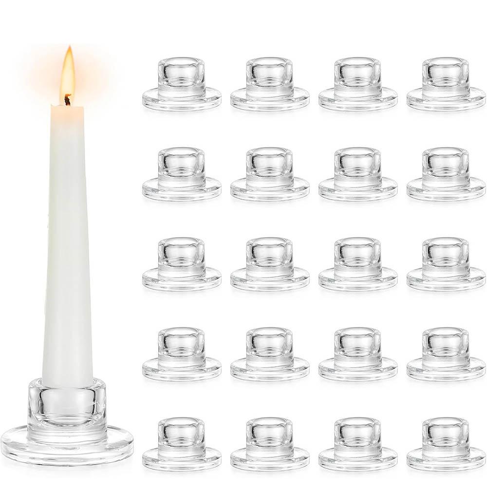 Kerzenständer Klar Kurz Konisch Kerzenhalter für Tischmittelstück Hochzeitsparty Advent Weihnachten Heimdekorationen