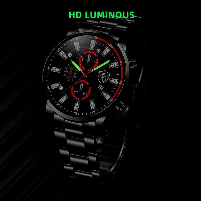 Mode Herren Uhren Luxus Edelstahl Quarz Armbanduhr Männlich Business Sport Leder Uhr Leuchtende Uhr