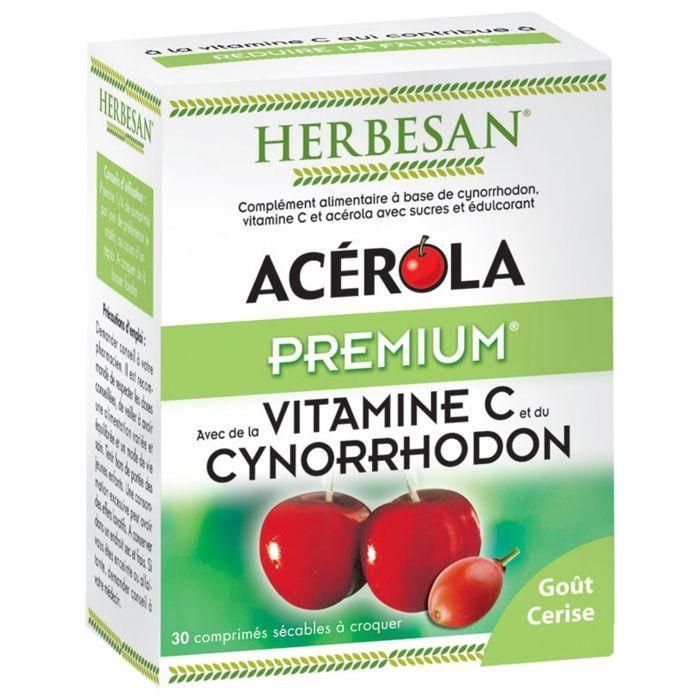 Herbesan Acérola Premium Vitamine C 500 30 comprimés à croquer
