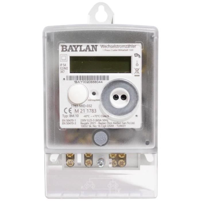 Compteur d'énergie monophasé - BT10 - 60 A - Numérique - Conforme MID
