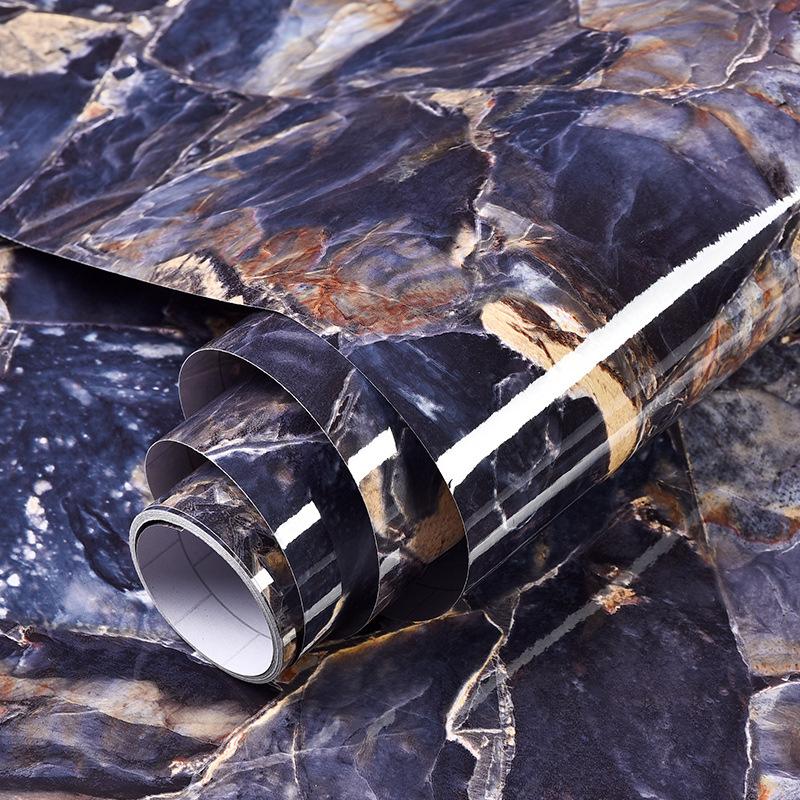 Black Marble Peel and Stick Wallpaper Marble Self Adhesive Wallpaper Removable Contact Paper Waterproof for Cabinets Countertops