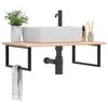 VidaXL Wall-mounted Vanity Shelf Steel and Solid Oak Wood 3302465