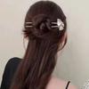 U Shape Ponytail Clip Ginkgo Biloba Pattern Headdress Accessories Elegant Chinese Hairpin  Women