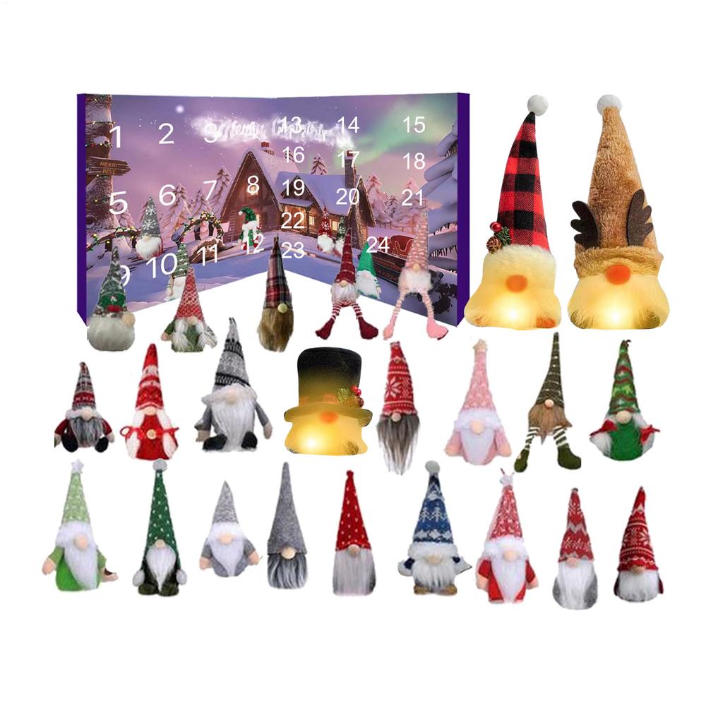 24-day Christmas Countdown Calendar Christmas Advent Calendar Gnome Dolls Plush Toy 2026 New Year Holidays Kids Party Gifts Box