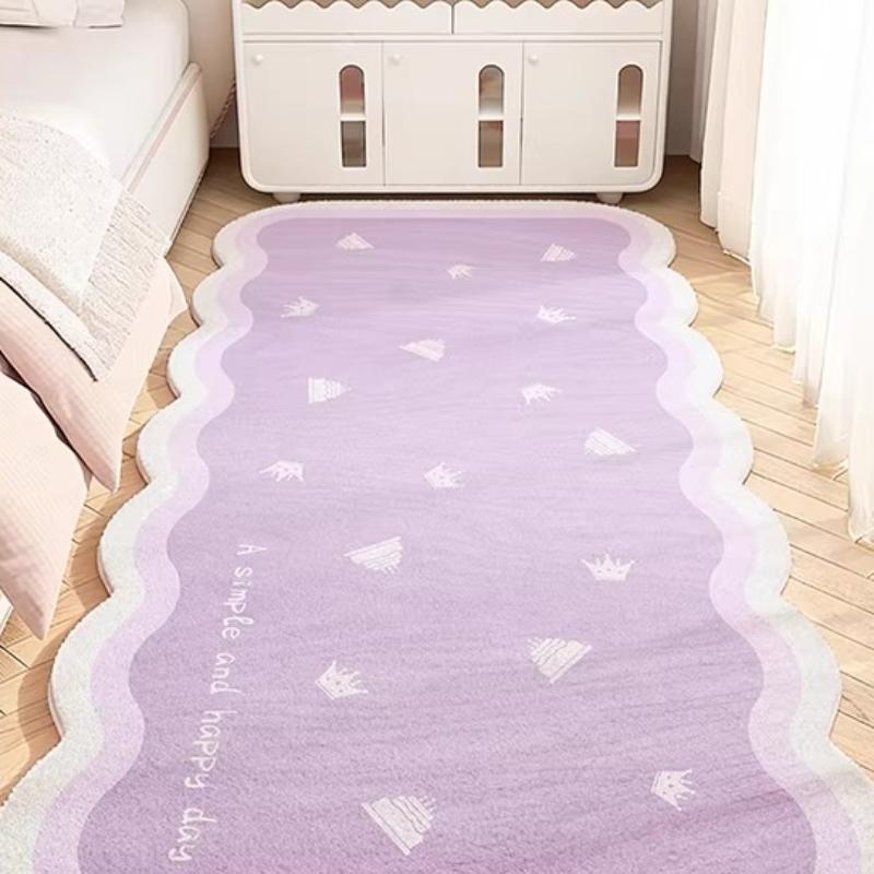 Cream Style Carpets for Living Room Girly Bedroom Decor Carpet Fluffy Soft Pink Bedside Irregular Shape Rug Home Plush Floor Mat