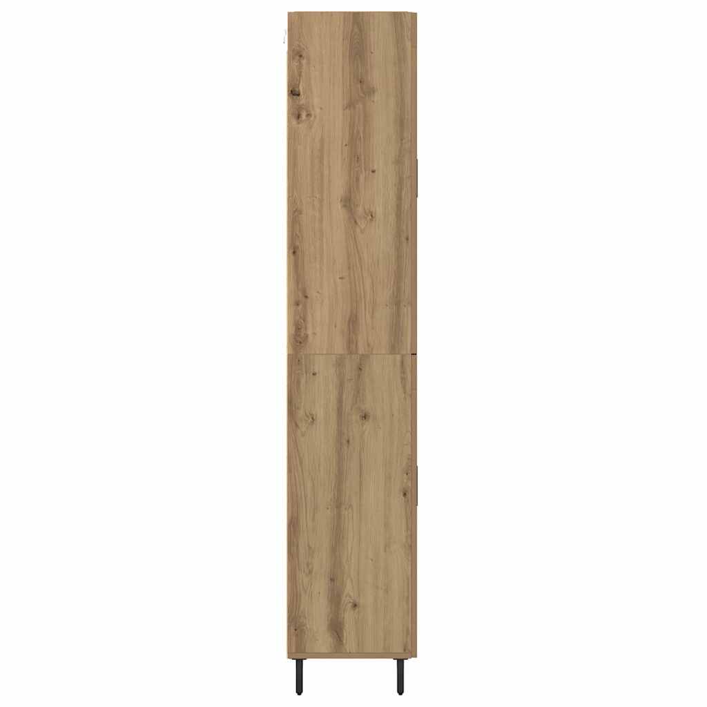Highboard 2 pcs Artisan Oak Engineered Wood and Glass