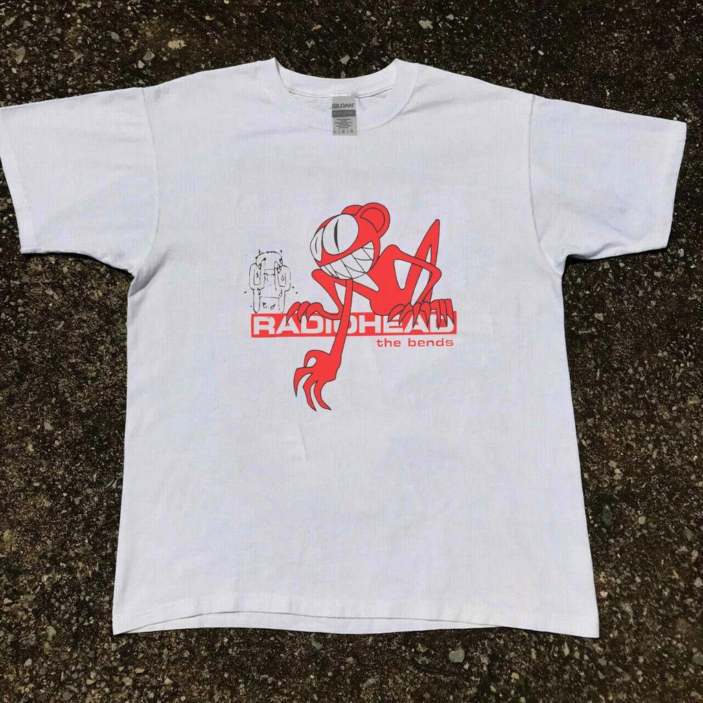 Summer Men Hot Selling Vintage Radiohead TShirt The Bend Album Band Copy Pattern Men's Print Rock Hip Hop Artist Street Life Top