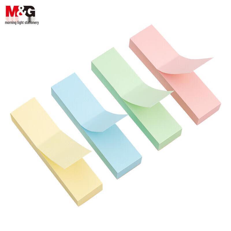 M&G 76x19mm 4-Color Adhesive Sticky Notes (400 Sheets, 10 Packs)