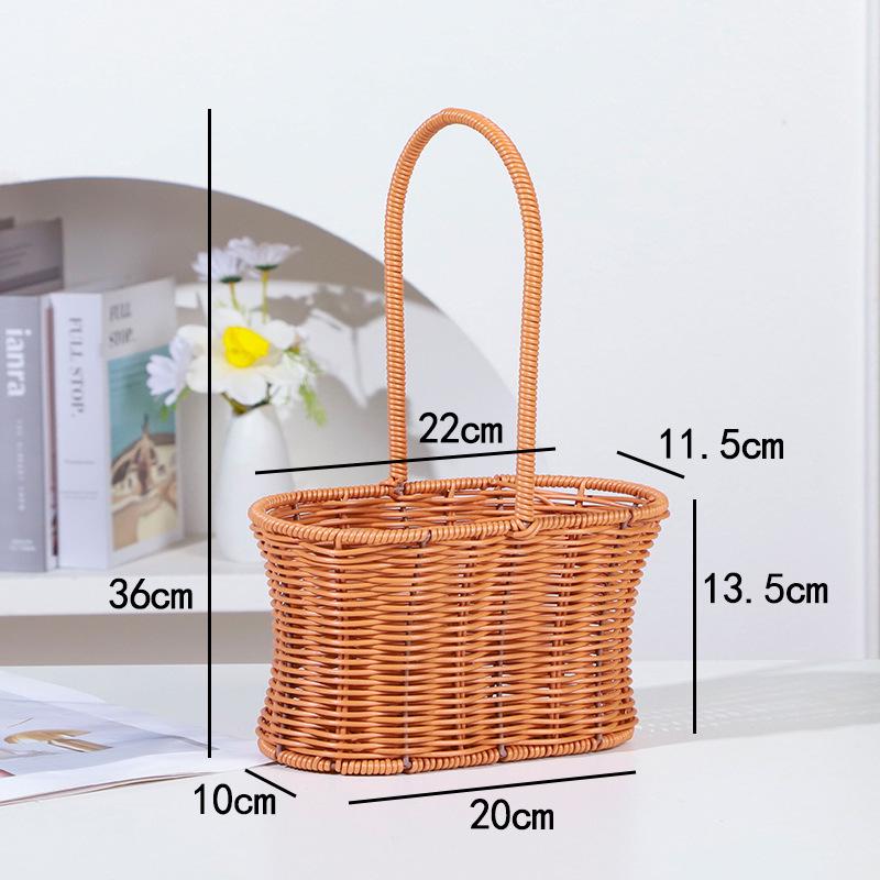 Handmade Imitation Rattan Picnic & Gift Basket with Iron Art Elements