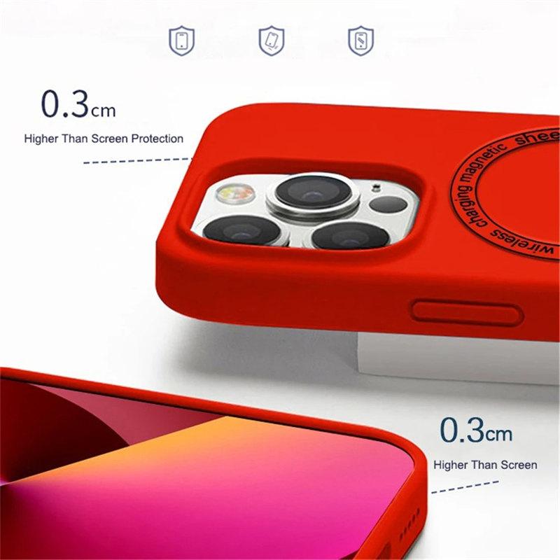 Mode Magnetische Für MagSafe Drahtlose Aufladen Flüssigkeit Silikon Telefon Fall Für iPhone 14 12 11 13 Pro Max Platz Stoßfest abdeckung
