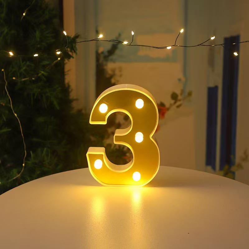Gold LED Mirror Letter Lights - Romantic Birthday and Festive Décor