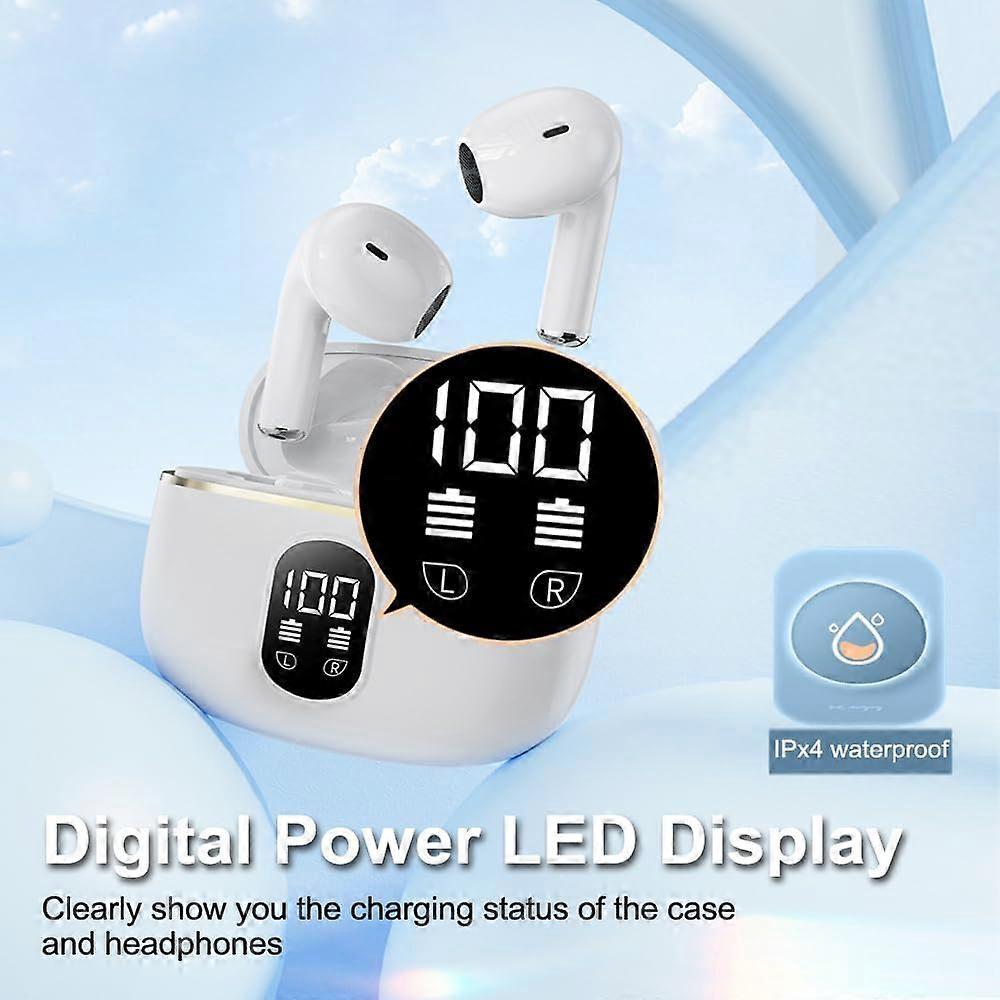 Wireless Earbuds, Bluetooth Headphones Long-Lasting Endurance with Wireless Waterproof Charging Case and LED Power Display