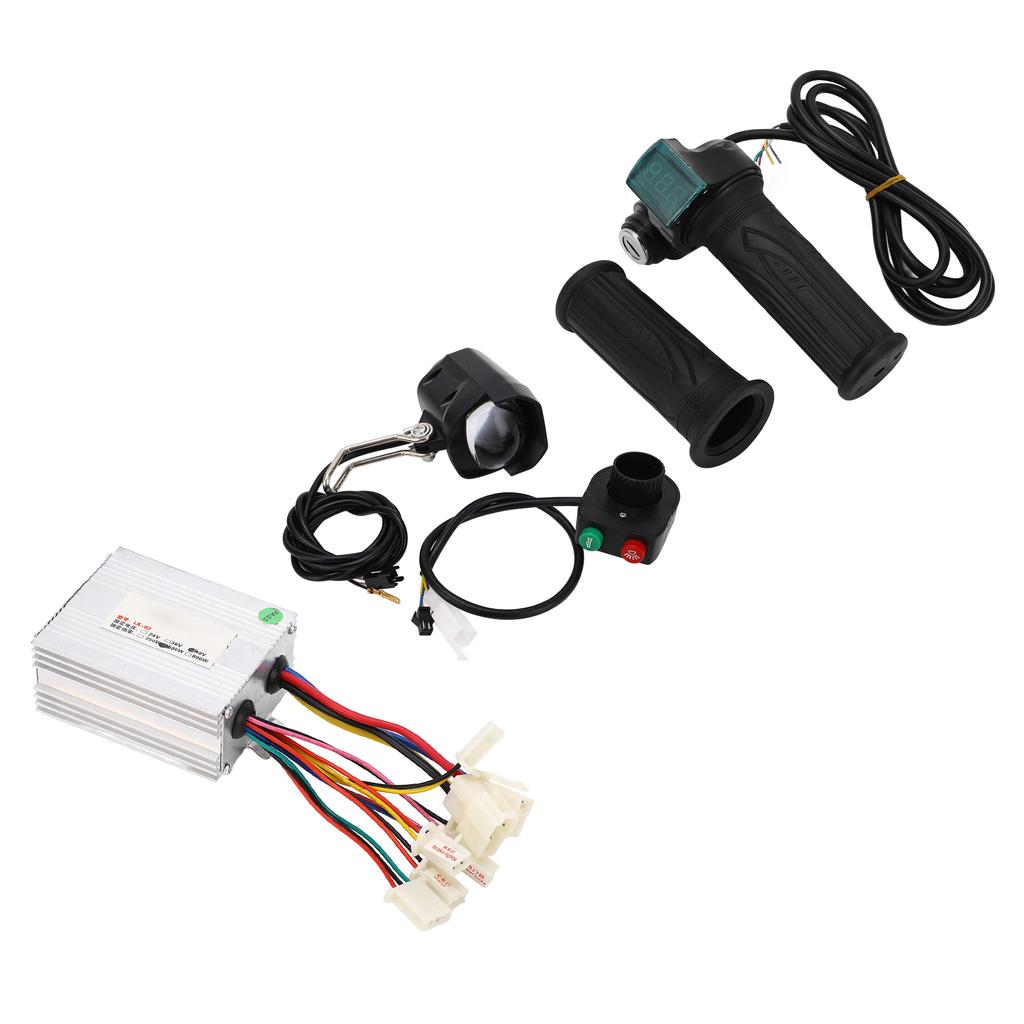 48V 500W Electric Bicycle Throttle Controller Kit Stable Electric Bike Controller Handlebar Kit with Headlight
