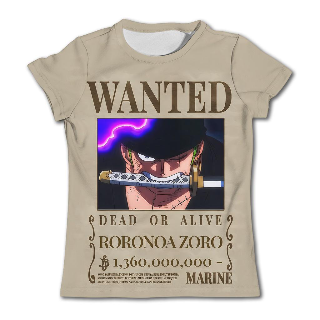 2025/26 Nowe Japońskie Anime One Piece Kreskówka Dziecięca Dorosła Koszulka z Nadrukiem 3D One Piece Chłopięca Kreskówka Urocza Góra Koszulka