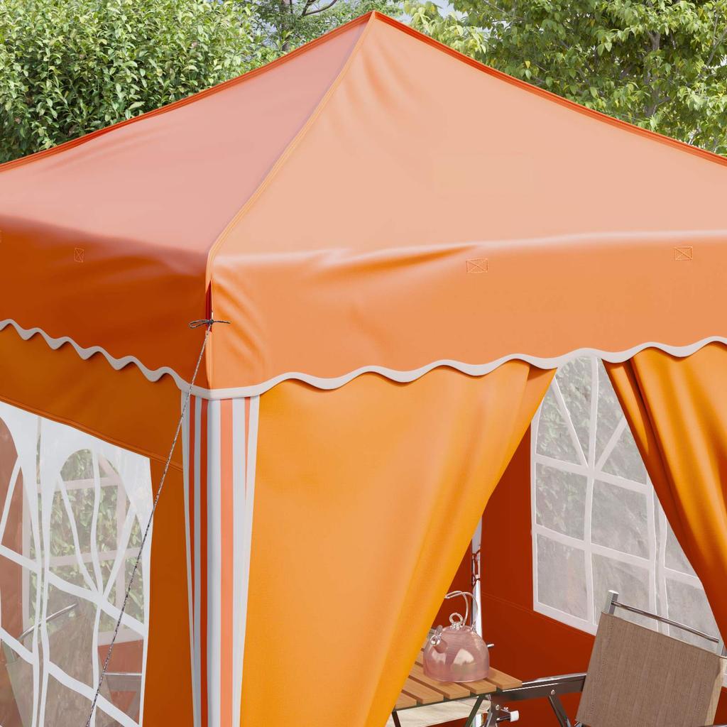 Pop Up Party Tent 195 X 195 X 245 Cm Orange Oxford Fabric