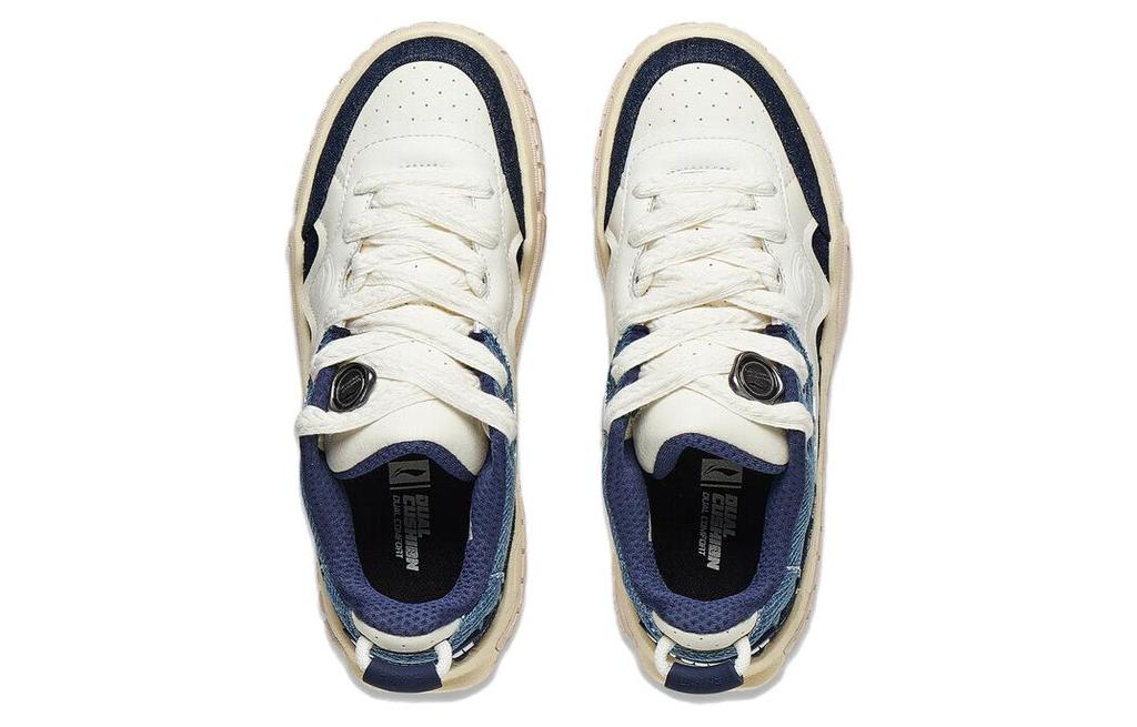 Li Ning 001 UNBLOCK Cushioning, Wear Resistant Low Top Skateboard Shoes Men's Blue AGCT217-4