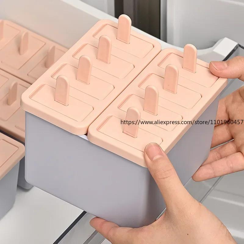 Popsicle/Sorbet Mold Food Grade Household Popsicle Making Ice Box Abrasive Tools with Lid Homemade Ice Cream Artifact