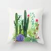 Succulent Cactus Comfortable Linen Pillowcase Sofa Home Cushion Cover