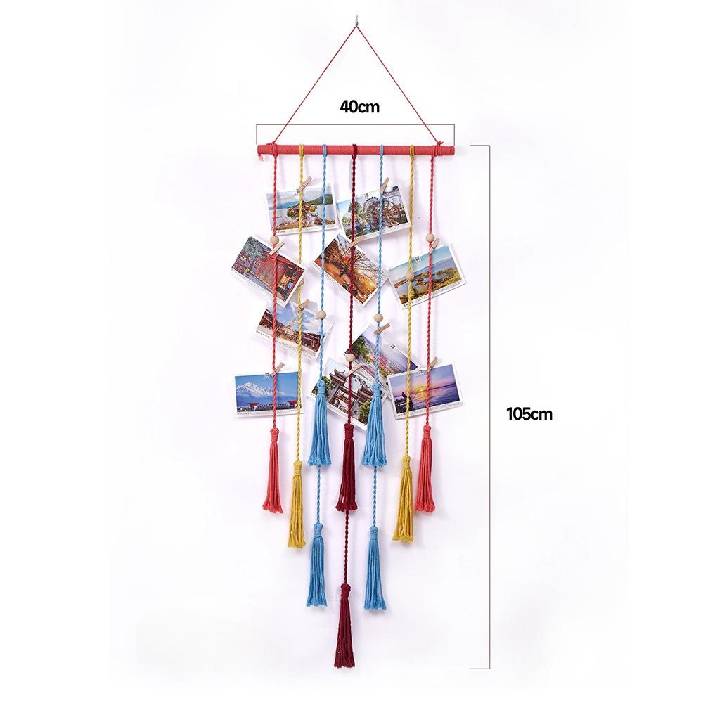 

Макраме Подвесные фотографии Дисплей Бохо Ручное вязание Домашний декор Орнамент Поделки Подарок для Домашнего Офиса Комнаты Общежития