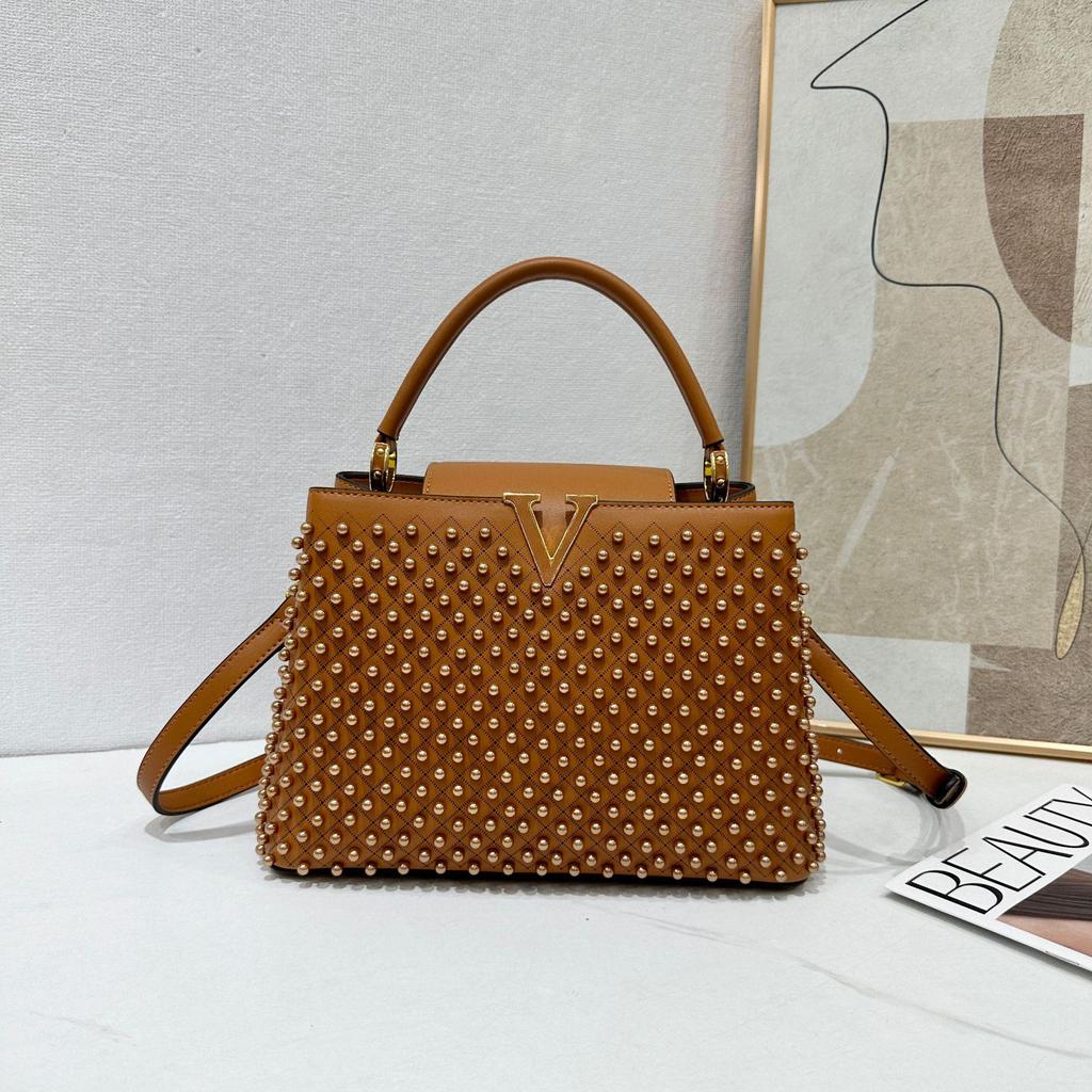 Sac à main tendance européen et américain en perles: Polyvalent Simple Épaule & Bandoulière pour le Travail, les Déplacements, ou le Street Style du Soir