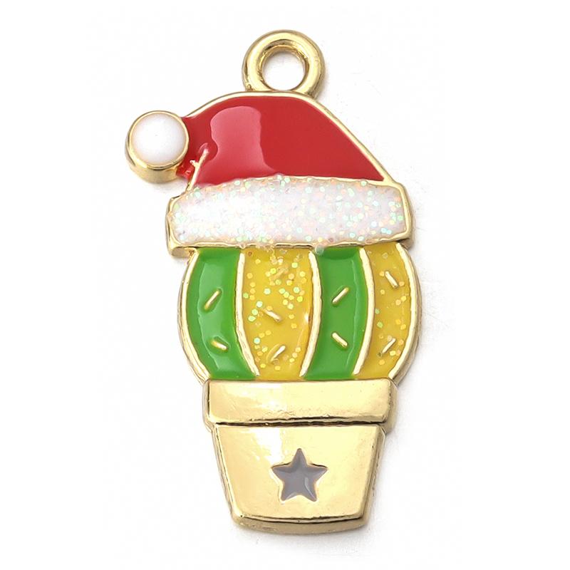 10pcs/lot Alloy Drip Oil Pendant Santa Claus Snowman Christmas Tree Charm Pendant For DIY Men Women Earrings Necklace Party Gift
