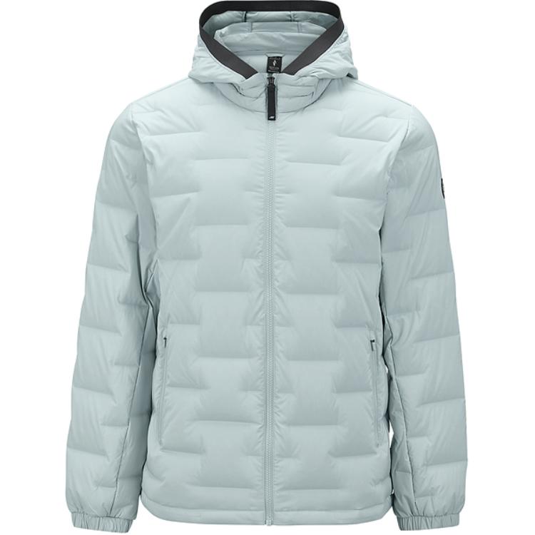 Skechers Sports Lifestyle Series Hooded Zipper Long Sleeve Down Jacket Men outerwear Pearl-Blue P424M012-01MZ M