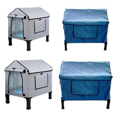 Casa de Gato Calefactable para Exteriores Casa para Gatos de Exterior Casa para Gatitos Casa para Gatos Callejeros Elevada Desmontable Refugio para Gatos Callejeros para Granja Granero Porche Patio Trasero Jardín